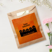 ハロウィーンパンプキンオレンジシルエット不気味カスタム フェイバーバッグ (封をした状態)