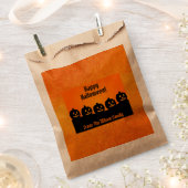 ハロウィーンパンプキンオレンジシルエット不気味カスタム フェイバーバッグ (クリップ留めされた状態)