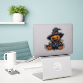 ハロウィーンパンプキンカクレクロアブル秋デコール シール (デスク上のノートパソコン)