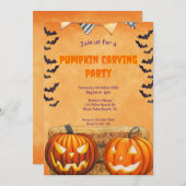 ハロウィーンパンプキンカービングパーティの招待状 招待状 (正面/裏面)