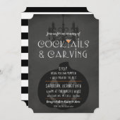 ハロウィーンパンプキンカービングパーティの招待状 招待状 (正面/裏面)