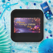 ハロウィーンパンプキンカービングパーティープレート ペーパープレート (パーティー)