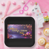 ハロウィーンパンプキンカービングパーティープレート ペーパープレート (パーティー)