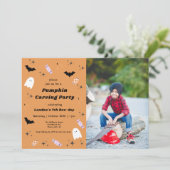 ハロウィーンパンプキンカービング誕生日 招待状 (スタンド正面)