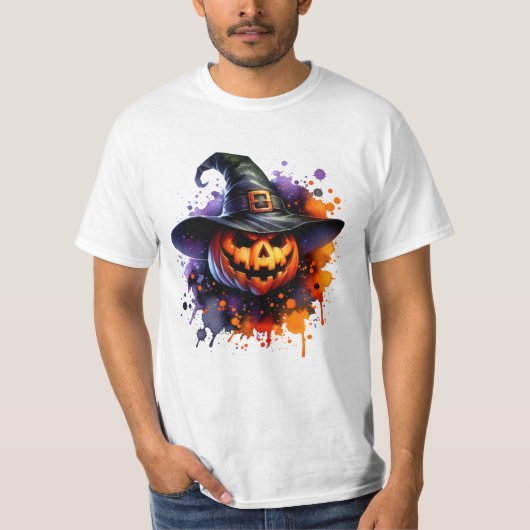 ハロウィーンパンプキンスカルスポキー Tシャツ (正面)