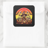 ハロウィーンパンプキンスクラシックズスクエアステッカー スクエアシール (バッグ)