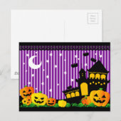 ハロウィーンパンプキンス幽霊のよく出る,ハウスとこうもり ポストカード (正面/裏面)