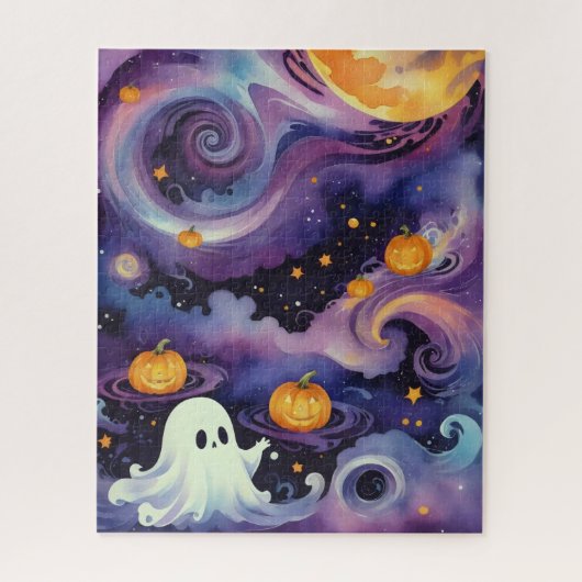 ハロウィーンパンプキンズアンドスターリー幽霊 ジグソーパズル (縦)