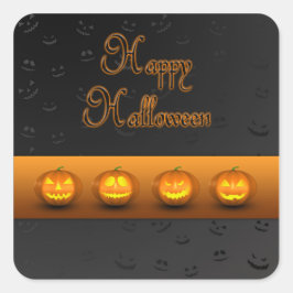 ハロウィーンパンプキンズJack-o-Lantern スクエアシール