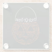 ハロウィーンパンプキンタイポグラフィオレンジブラック ガラスコースター (裏面)