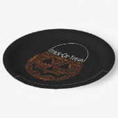 ハロウィーンパンプキンタイポグラフィオレンジブラック ペーパープレート (アングル)