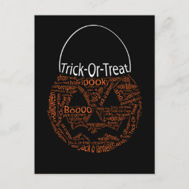 ハロウィーンパンプキンタイポグラフィオレンジブラック ポストカード