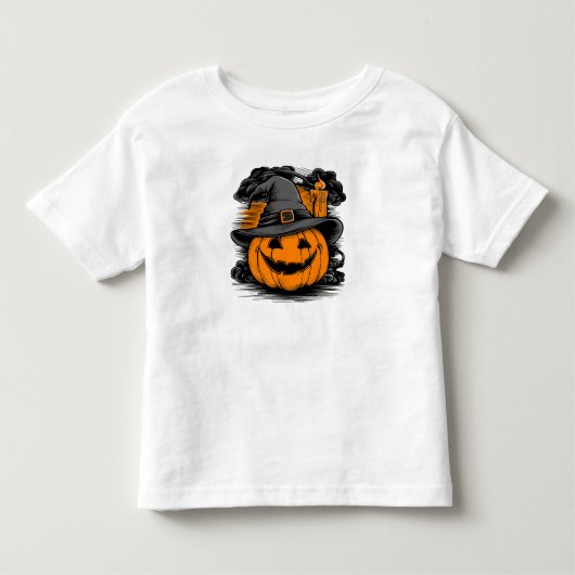 ハロウィーンパンプキントドラー トドラーTシャツ (正面)