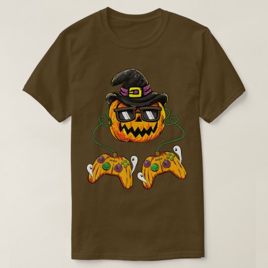 ハロウィーンパンプキンハロウィーンのカボチャのちょうちんゲーマーキッズボーイズM Tシャツ (デザイン正面)