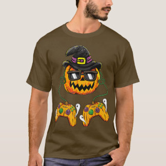 ハロウィーンパンプキンハロウィーンのカボチャのちょうちんゲーマーキッズボーイズM Tシャツ