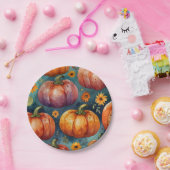 ハロウィーンパンプキンバイベスデザイナー ペーパープレート (パーティー)