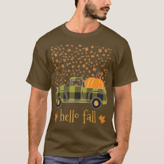 ハロウィーンパンプキンバッファロープラッドトラックハローツリーF Tシャツ