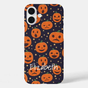 ハロウィーンパンプキンパターンカスタムハロウィーンのカボチャのちょうちんCa iPhone 16 Plusケース