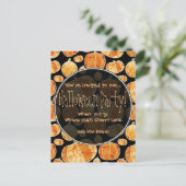 ハロウィーンパンプキンパターンパーティの招待状 インビテーションポストカード (スタンド正面)