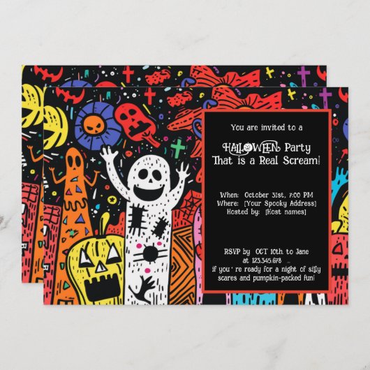ハロウィーンパンプキンパロオザパーティー 招待状 (正面/裏面)
