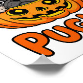 ハロウィーンパンプキンパンプグドッグ ポスター (角)