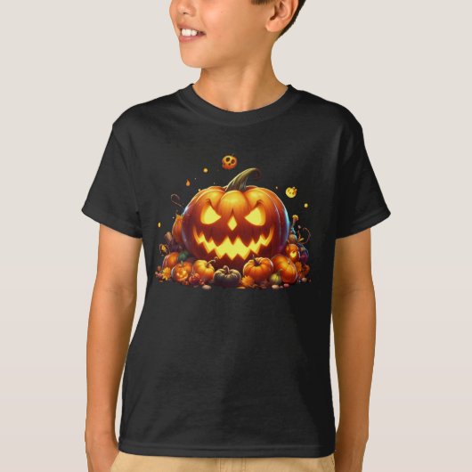 ハロウィーンパンプキンパーティーイエロー魔法 Tシャツ (正面)