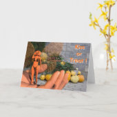 ハロウィーンパンプキンフェアリー カード (黄色い花)