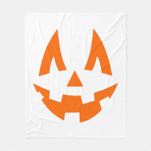 ハロウィーンパンプキンホラースマイル顔 フリースブランケット (正面)