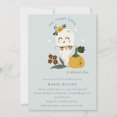 ハロウィーンパンプキンリトルブベビーシャワー招待状 サンキューカード (正面)