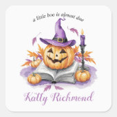 ハロウィーンパンプキンリトルブベビーシャワー スクエアシール (正面)