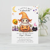 ハロウィーンパンプキンリトルブベビーシャワー 招待状 (スタンド正面)