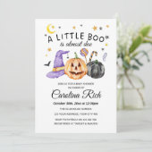 ハロウィーンパンプキンリトルブベビーシャワー 招待状 (スタンド正面)