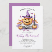 ハロウィーンパンプキンリトルブベビーシャワー 招待状 (正面/裏面)