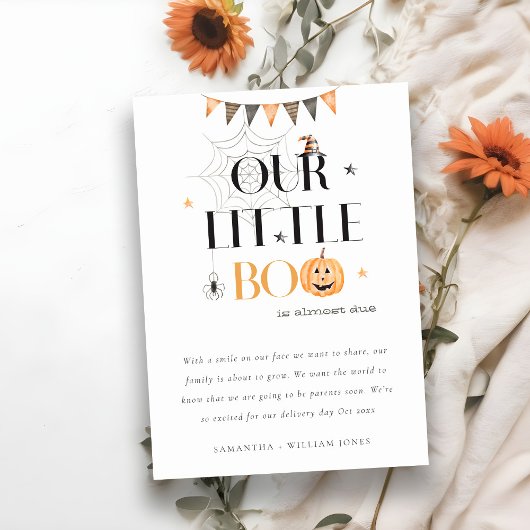 ハロウィーンパンプキンリトルブーベビー発表 サンキューカード