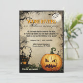 ハロウィーンパンプキン幽霊のよく出るハウスパーティの招待状 招待状 (スタンド正面)