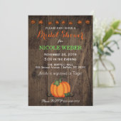 ハロウィーンパンプキン秋ブライダルシャワー招待状 招待状 (スタンド正面)