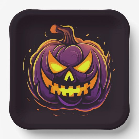 ハロウィーンパンプキン紙プレート ペーパープレート (正面)