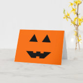 ハロウィーンパンプキン顔 カード (黄色い花)
