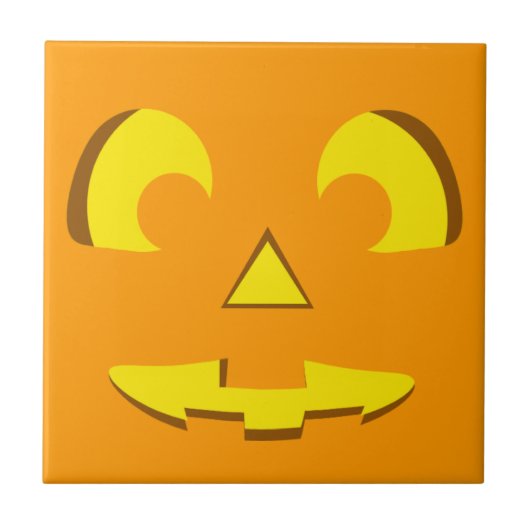 ハロウィーンパンプキン顔 タイル (正面)