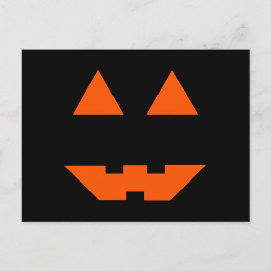 ハロウィーンパンプキン顔 ポストカード (正面)