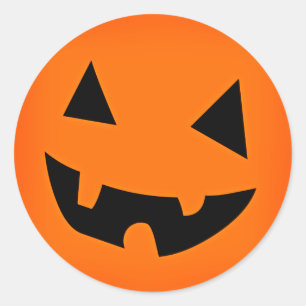 ハロウィーンパンプキン顔 ラウンドシール