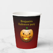 ハロウィーンパンプキン顔 紙コップ (裏面)