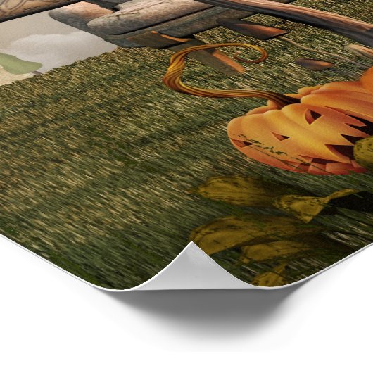 ハロウィーンパンプキン饗宴ファンタジーアート ポスター (角)