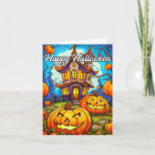 ハロウィーンパンプキン&ハ幽霊のよく出るウス カード (正面)