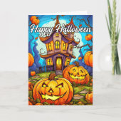 ハロウィーンパンプキン&ハ幽霊のよく出るウス カード (正面)