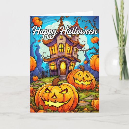 ハロウィーンパンプキン&ハ幽霊のよく出るウス カード (正面)