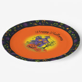 ハロウィーンパンプキ幽霊のよく出るンハウスおもしろいカスタム文字 ペーパープレート (アングル)