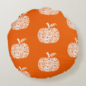 ハロウィーンパンプク、面白いハロウィーン、ハローウィンパーティ ラウンドクッション (裏面)