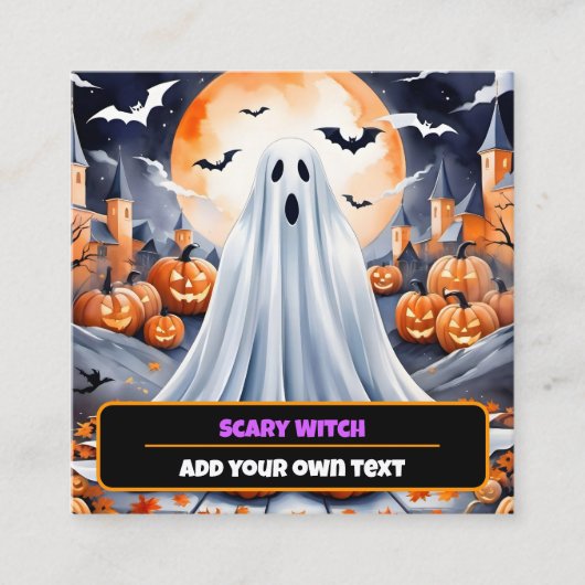 ハロウィーンパンプモダンキンオータムコレクション スクエア名刺 (正面)