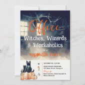 ハロウィーンパーティー企業の猫 招待状 (正面)